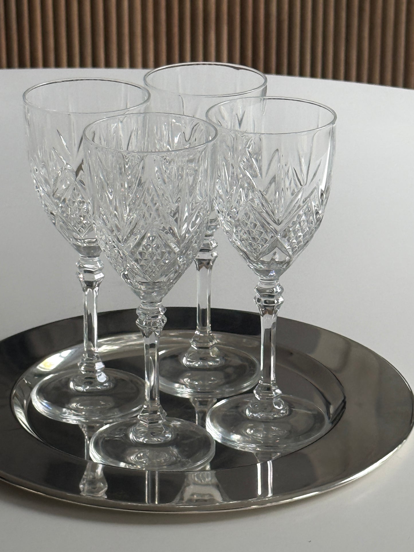 Crystal Wine Glasses by Cristal D'Arques Durand Fontenay (set of 4)