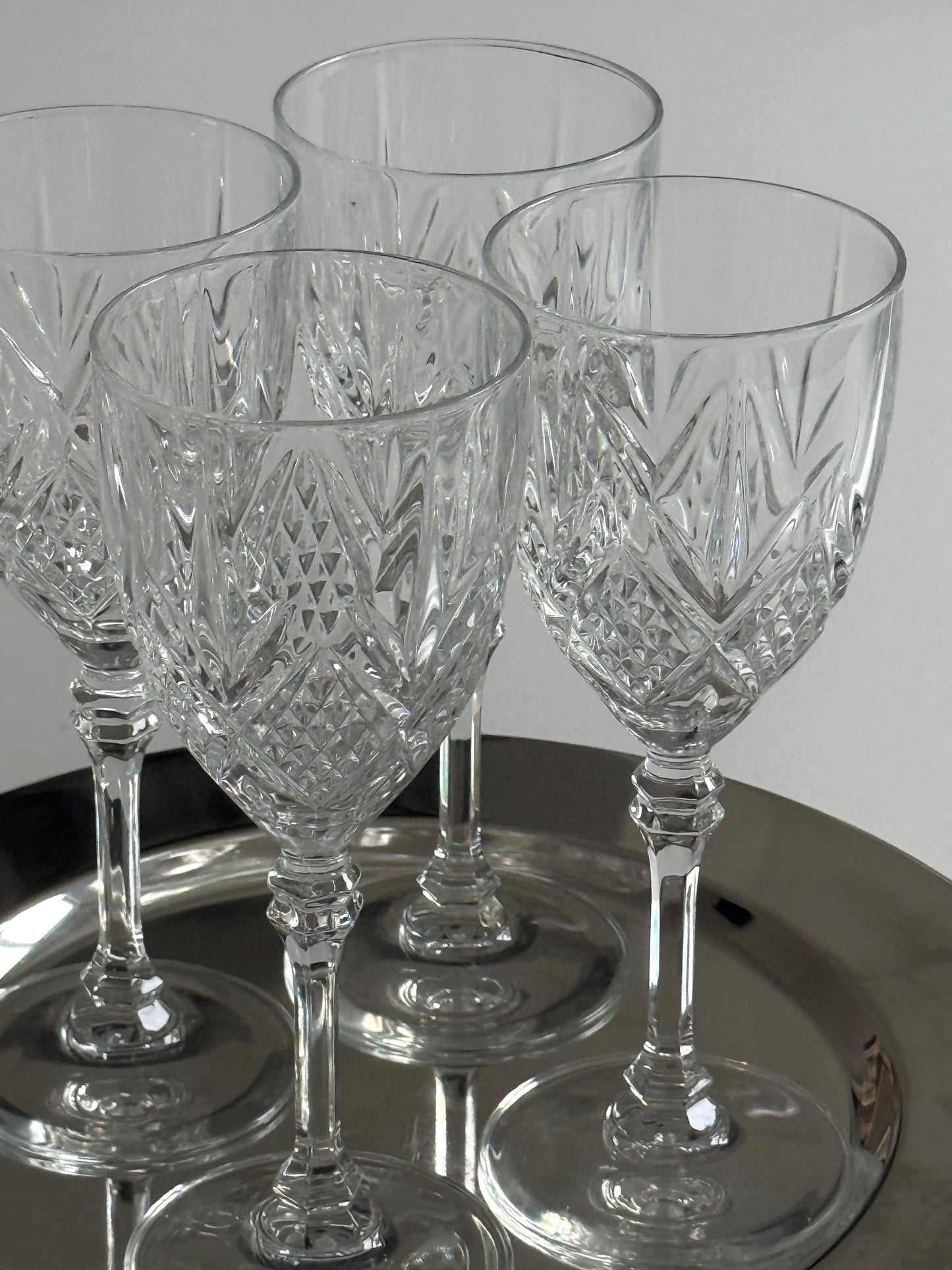 Crystal Wine Glasses by Cristal D'Arques Durand Fontenay (set of 4)