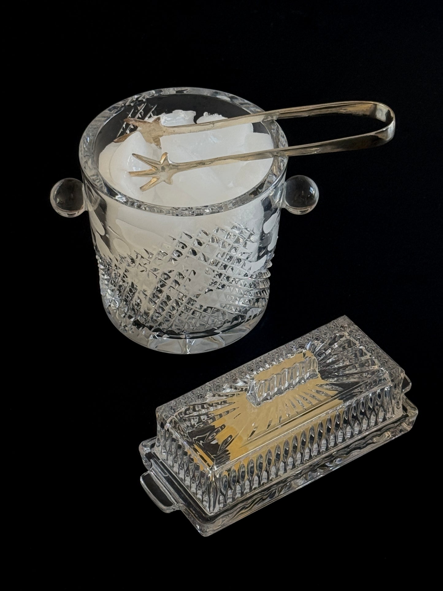 Crystal Set - Butter Dish & Ice Bucket