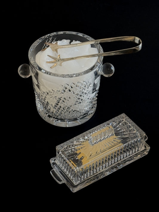 Crystal Set - Butter Dish & Ice Bucket