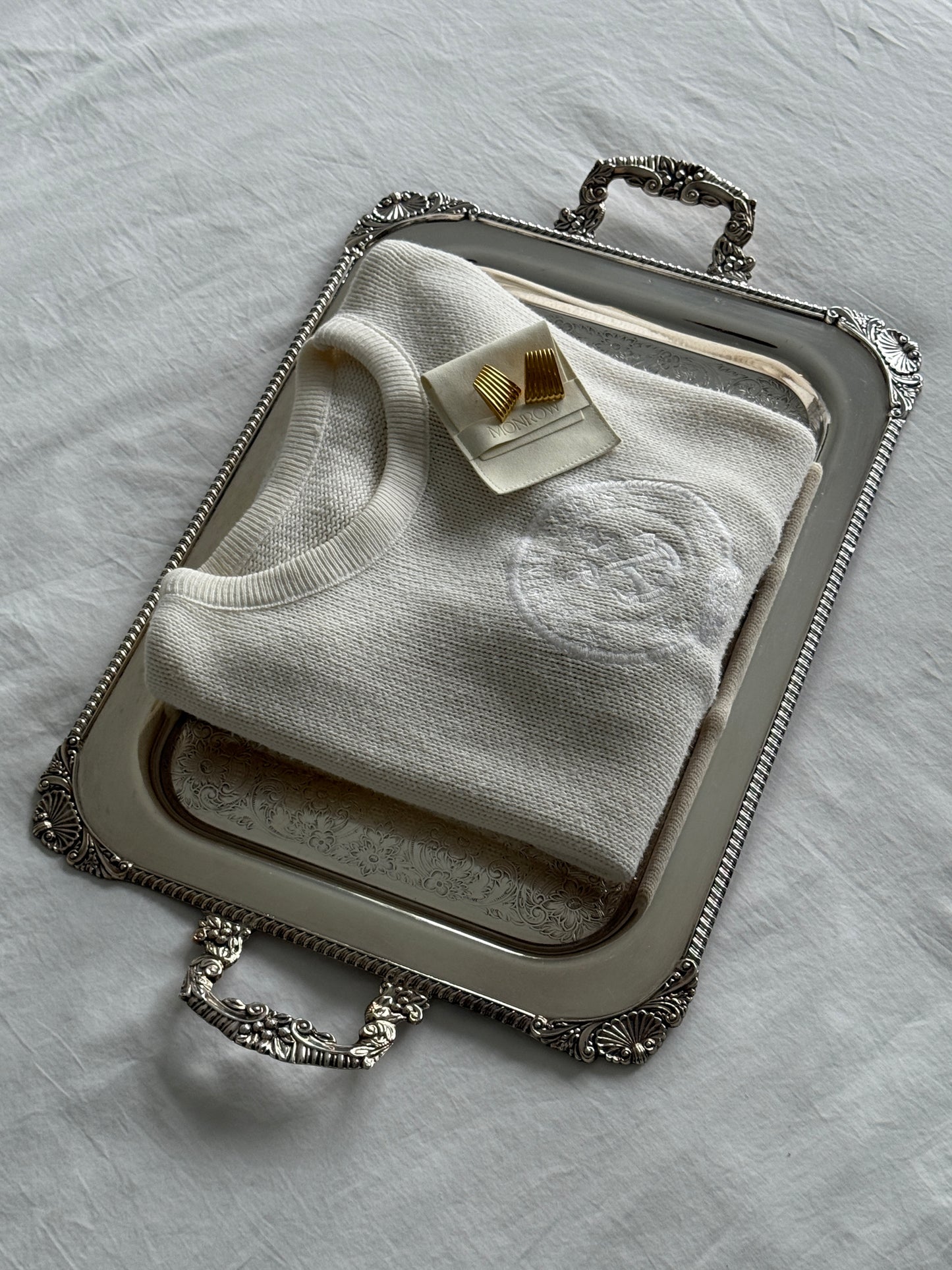 Large Silver Plated Handled Serving Tray