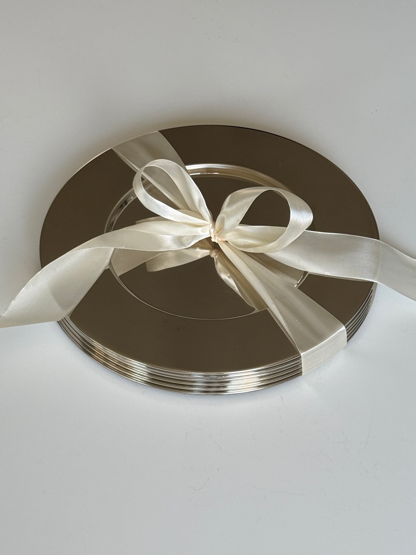 Large Silver Plate Charger Plates (set of 6)
