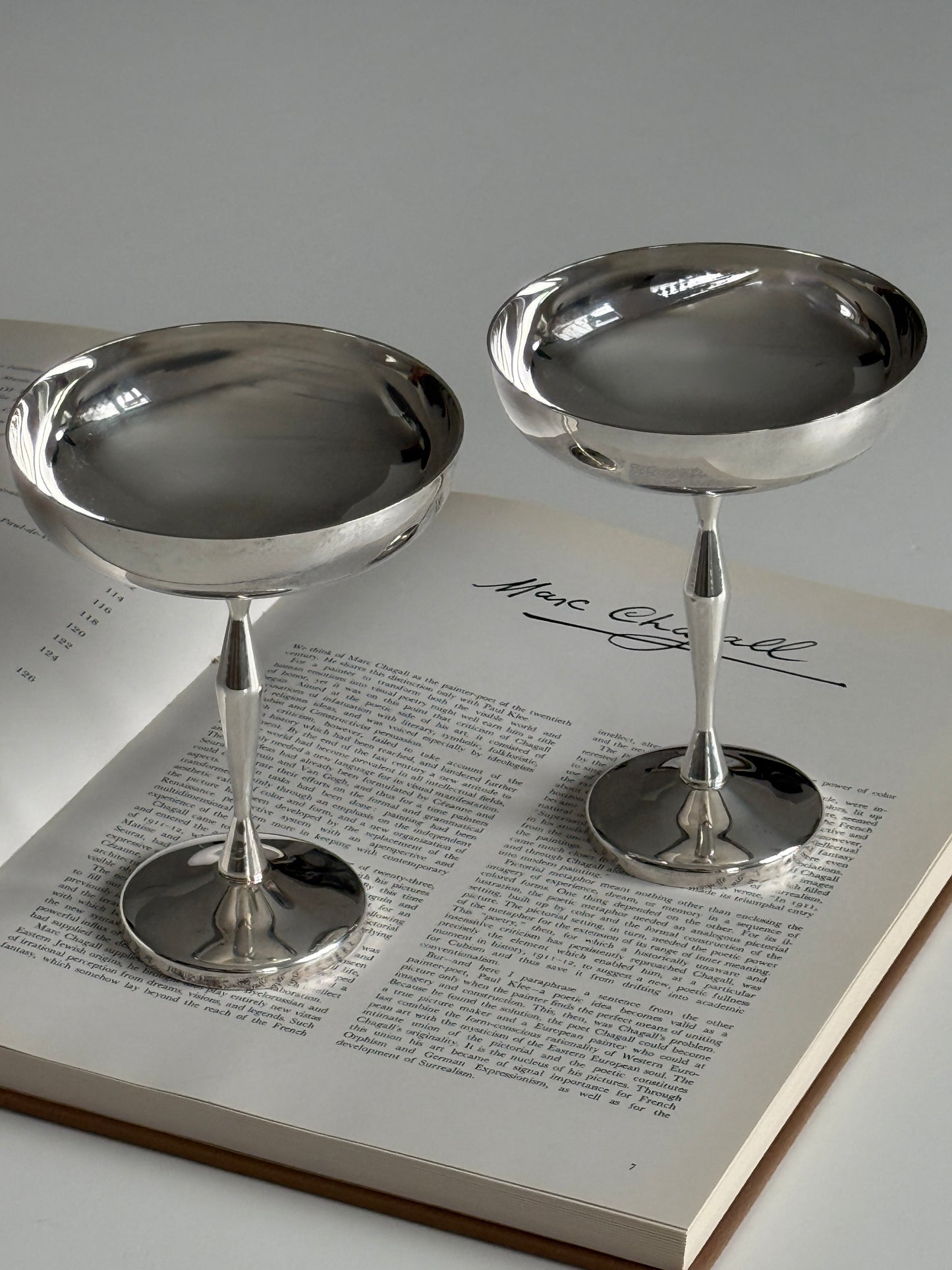 Italian Silver Plate Coupes (set of 2)