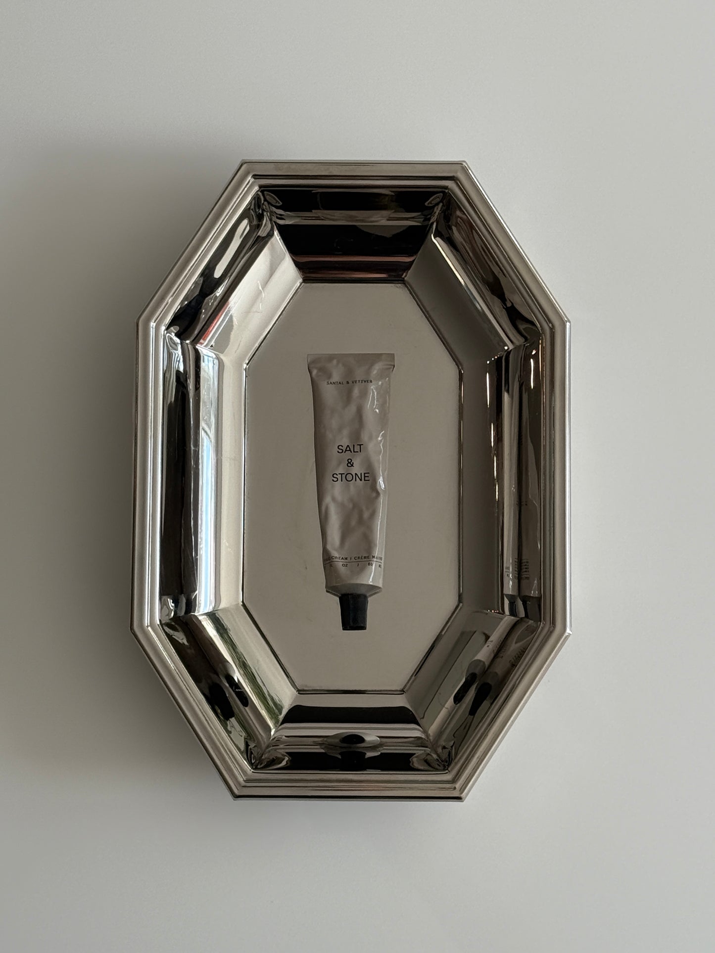 French Stainless Steel Octogonal Dish by Jean Couzon 1970s
