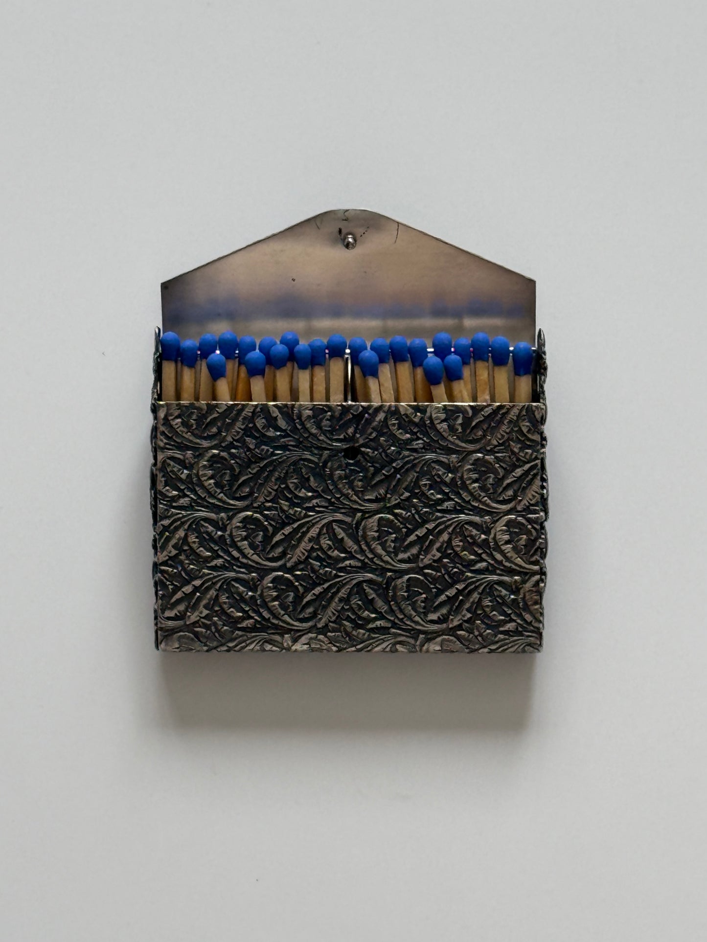 Vintage Repoussé Floral Matchbox Holder