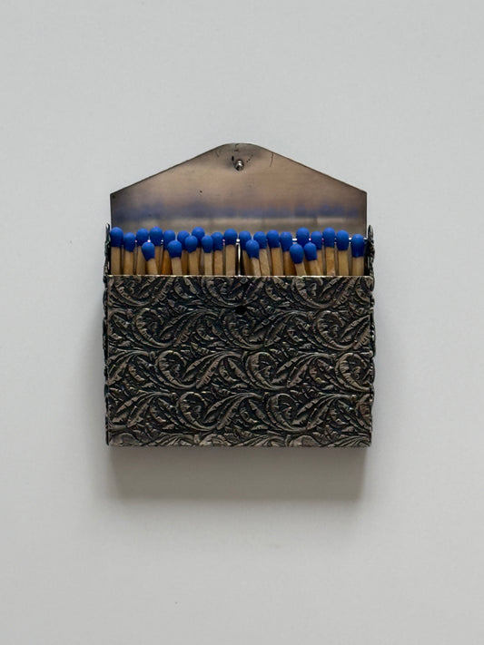 Vintage Repoussé Floral Matchbox Holder
