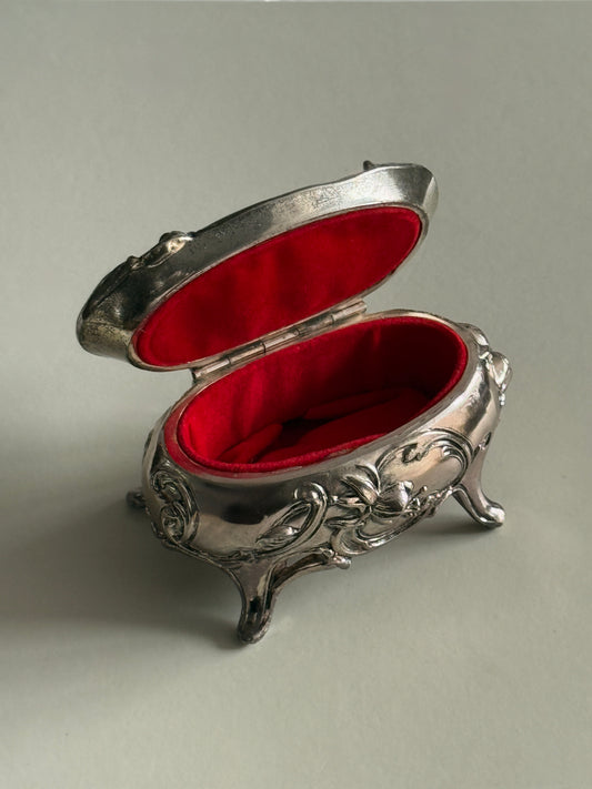 Art Nouveau Silver Plate Jewelry Box
