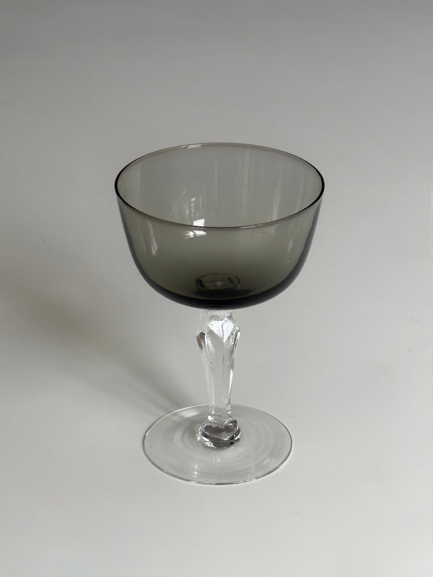 Smoked Crystal Coupe Champagne Glasses – Set of 6