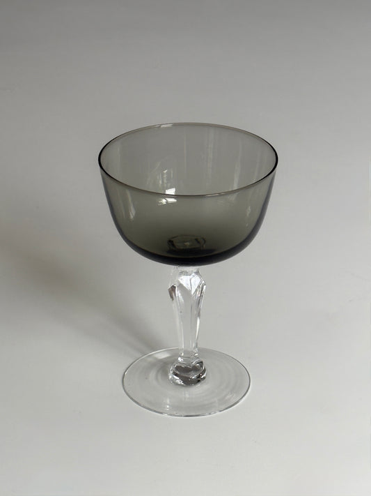 Smoked Crystal Coupe Champagne Glasses – Set of 6