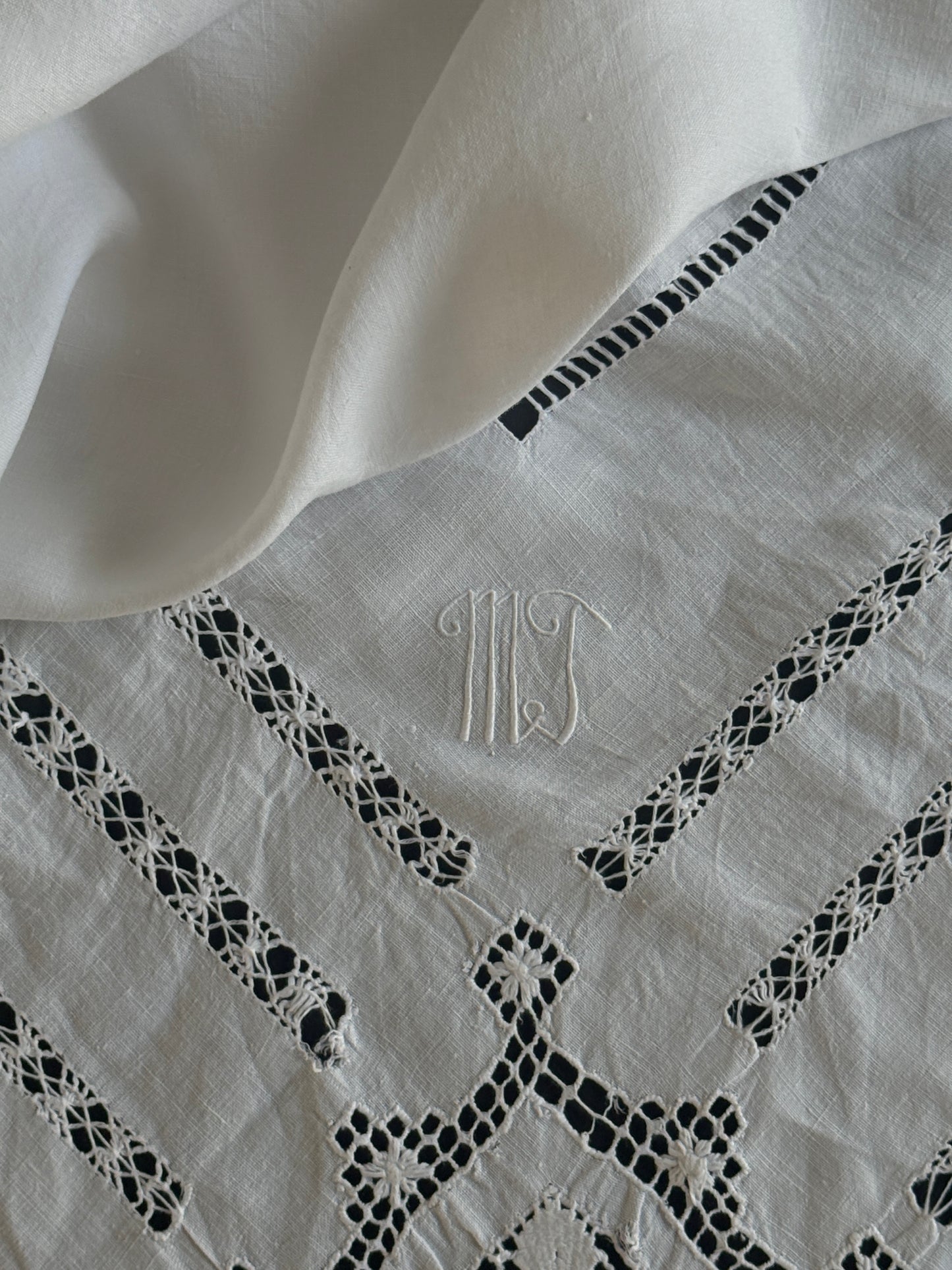 Vintage Drawn Thread Hand Made Tablecloth