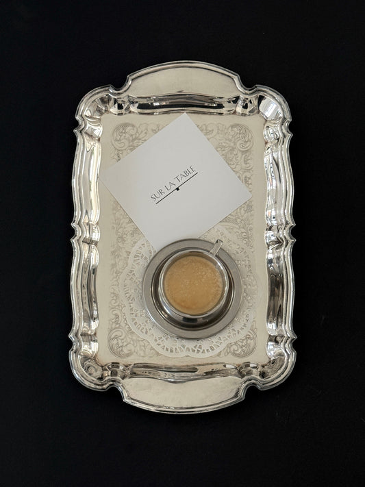 Ornate Silver Plate Serving Tray