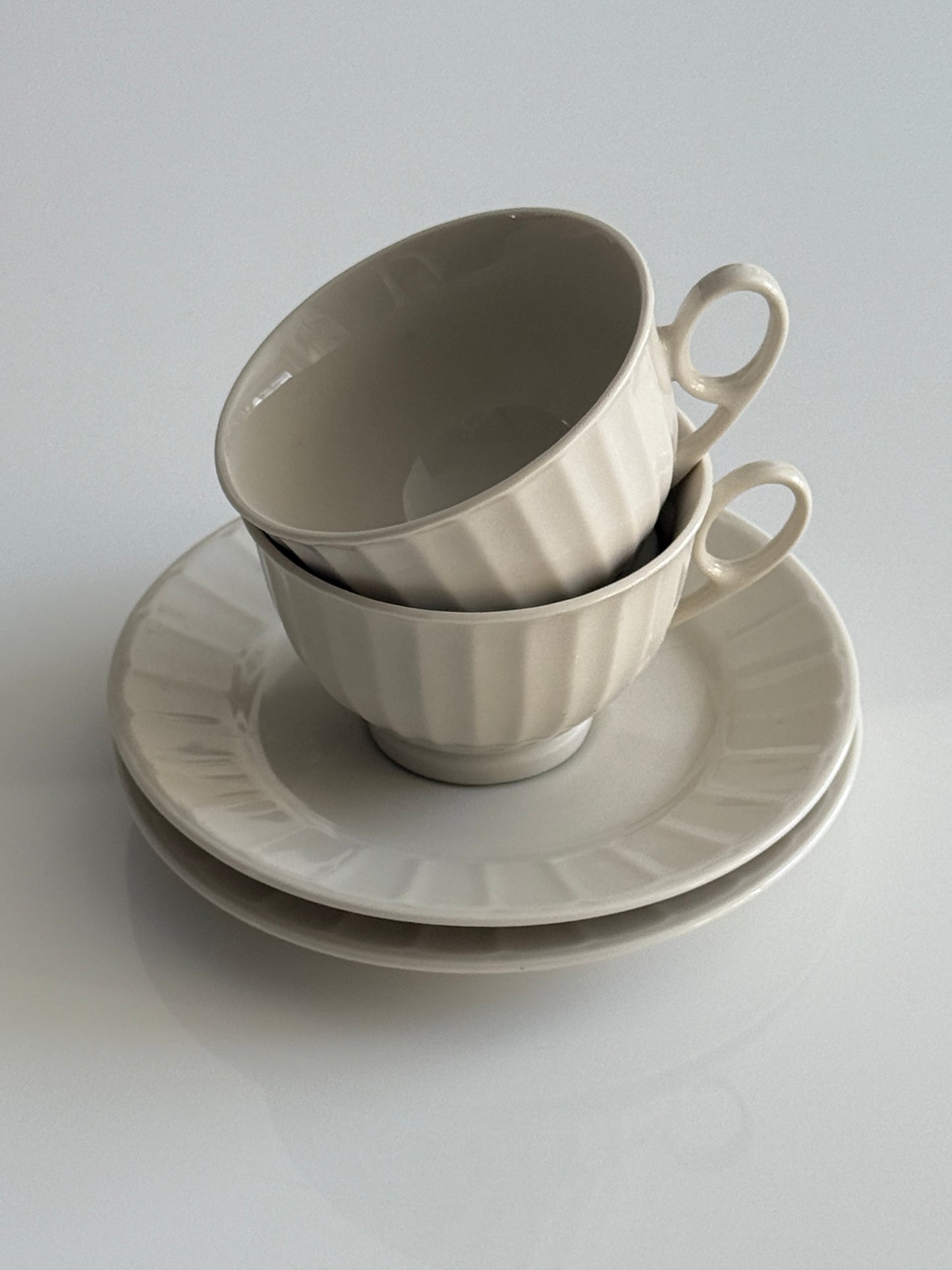 Set of Ivory Tea Cups and Saucers (set of 2)