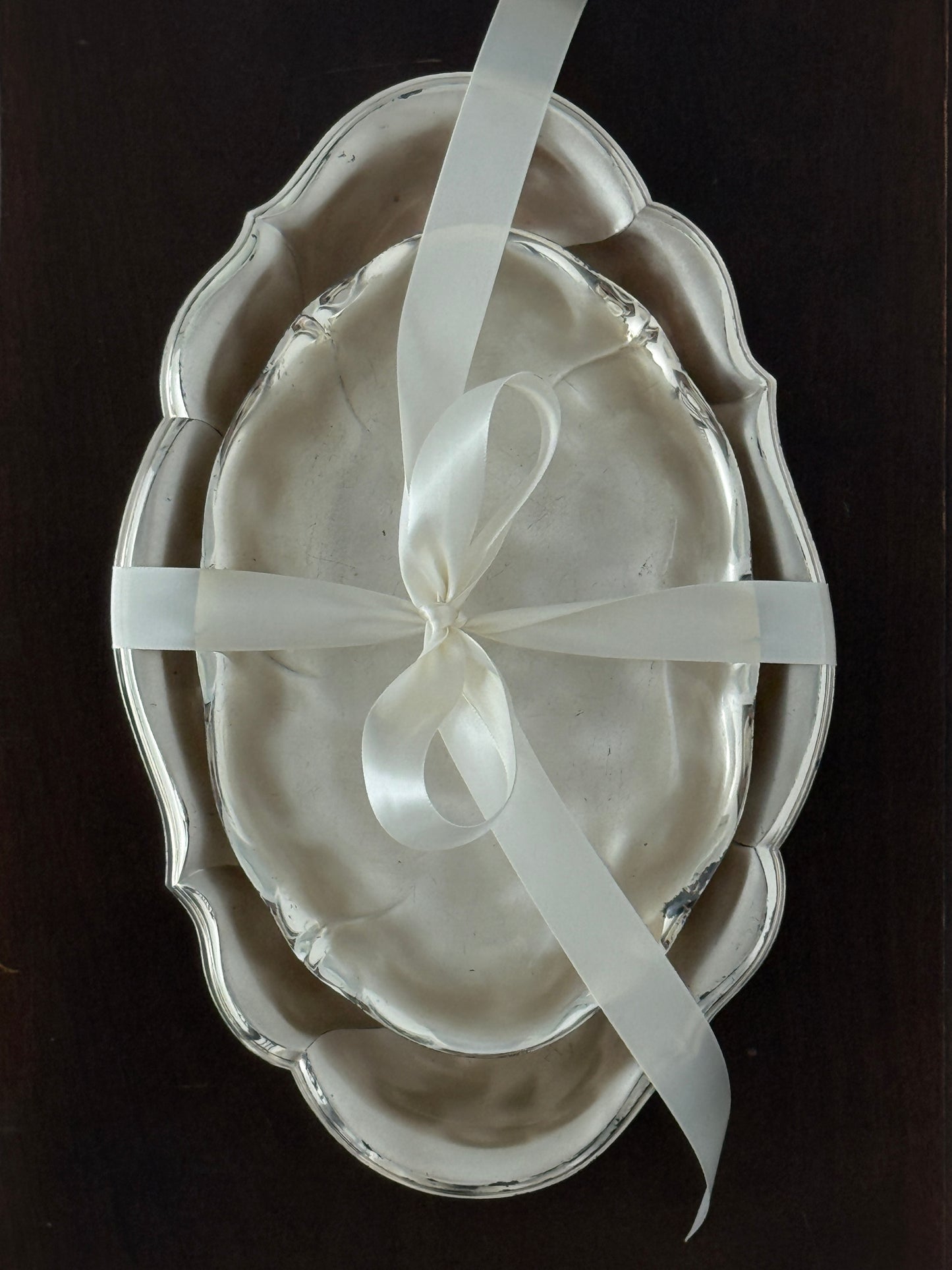 Silver Plated Serving Dish with Swirl Finish – Germany (set of 2)