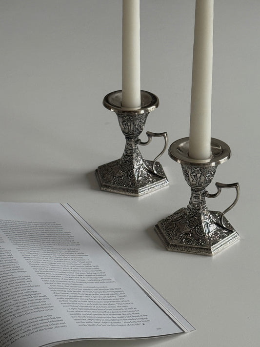 Pair of Derby Silver Plate Candlestick Holders