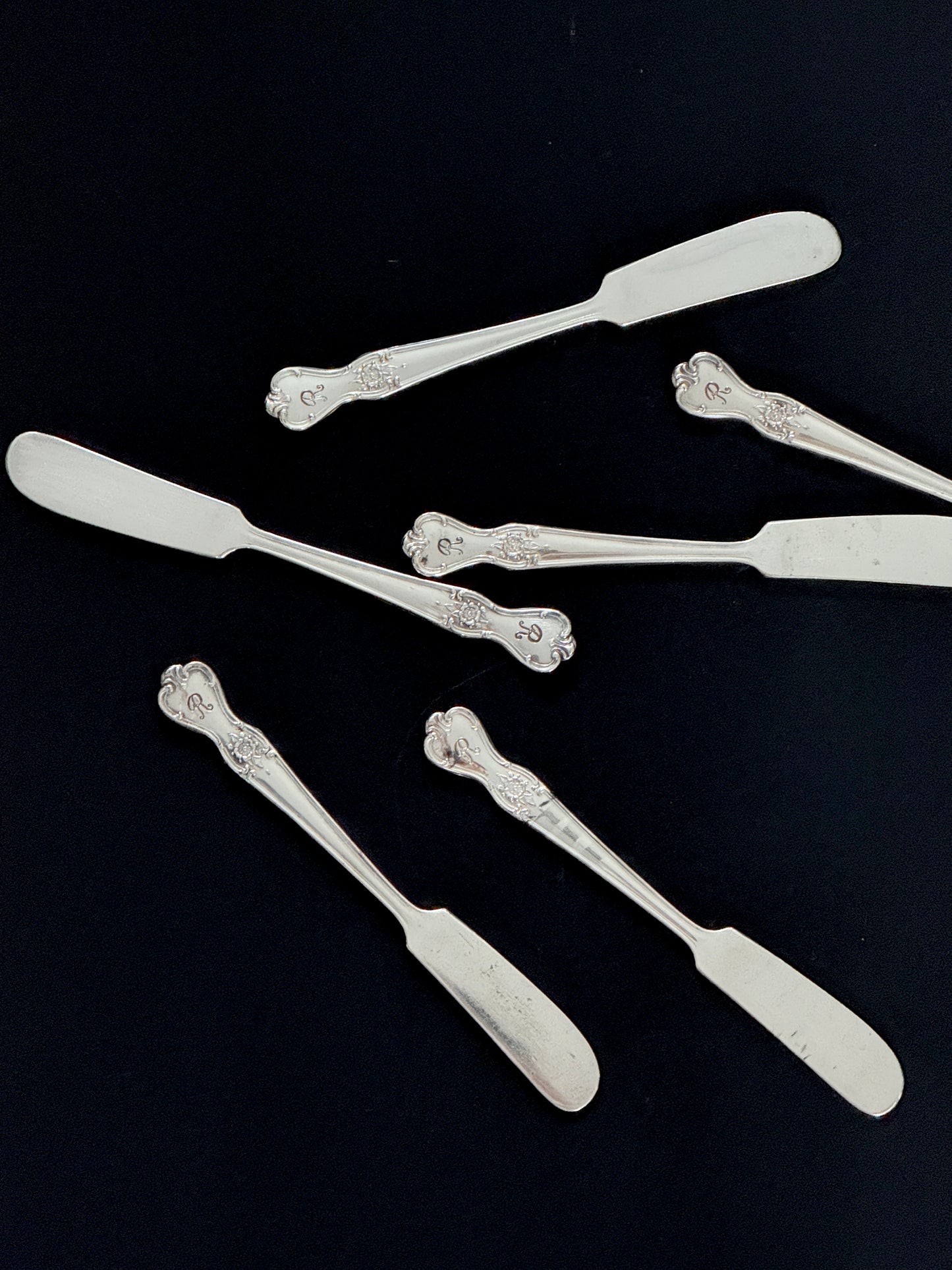 Monogram Silver Plated Butter Knives (set of 6)