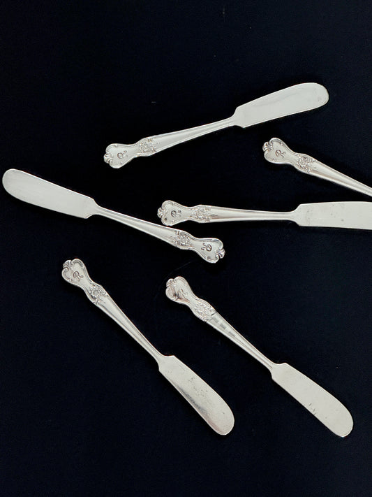 Monogram Silver Plated Butter Knives (set of 6)
