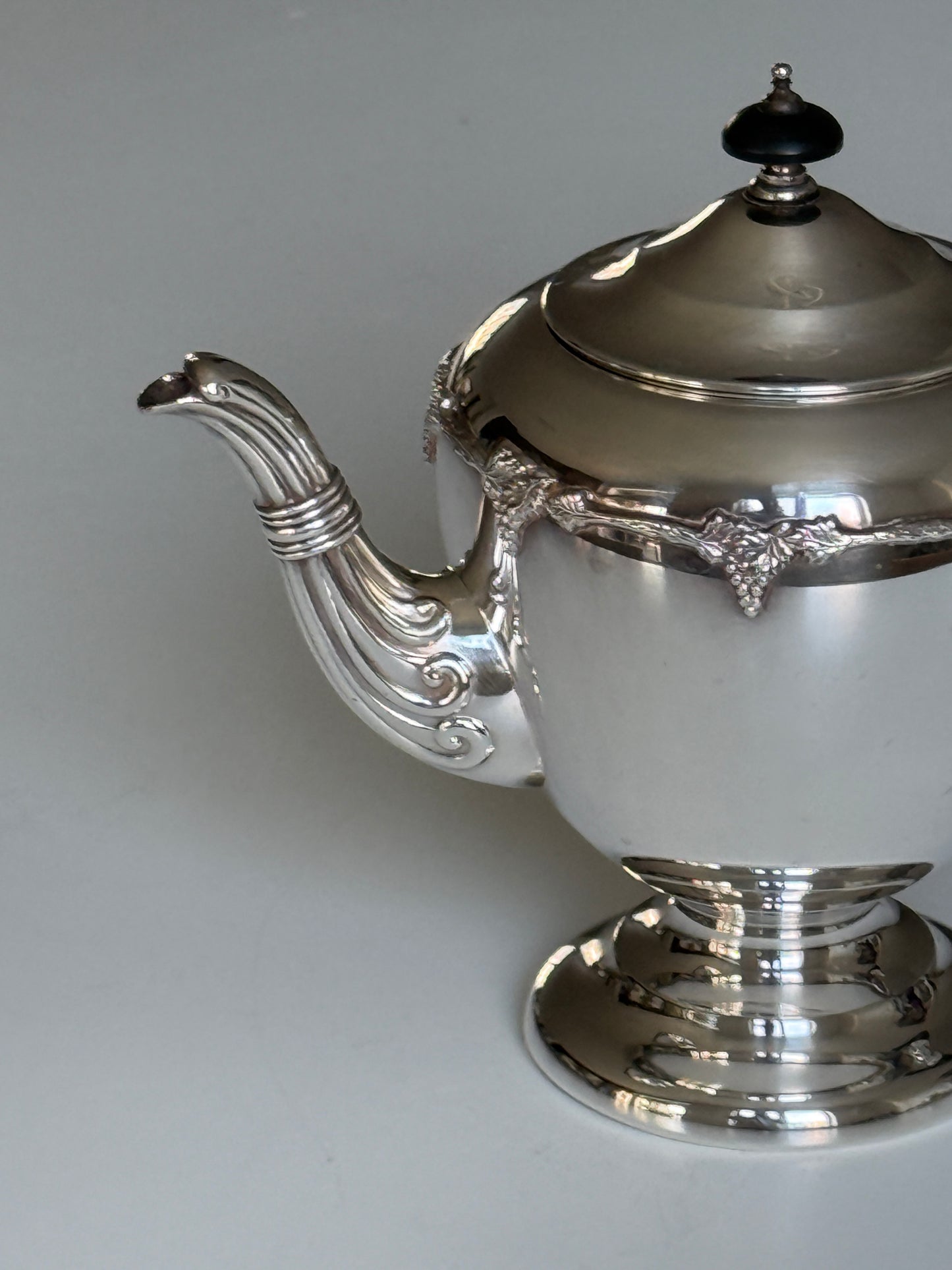 Adorned Silver Plate Tea/Coffee pot