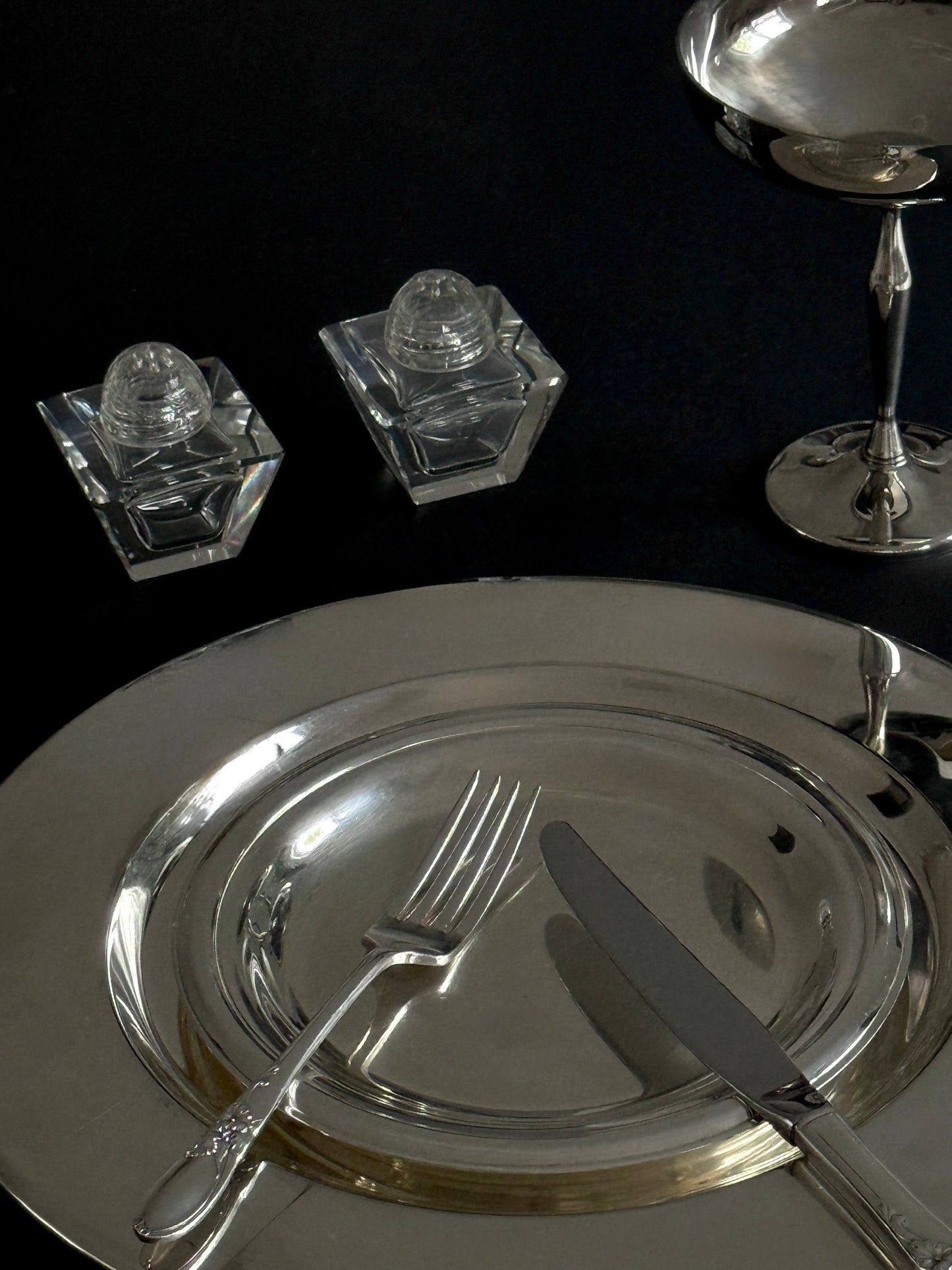 Art Deco Crystal Salt & Pepper Set