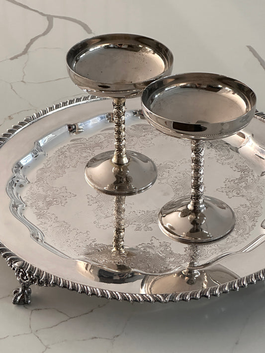 Italian Silver Plated Champagne Coupes (set of 2)