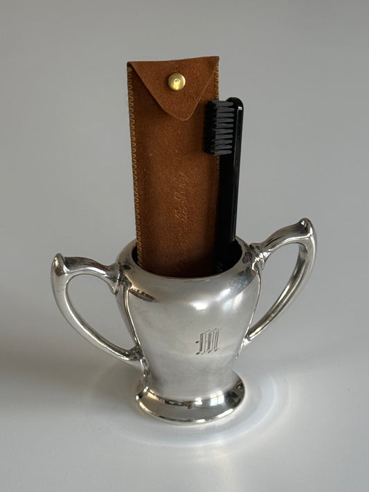 Monogram Silver Plate Sugar Bowl