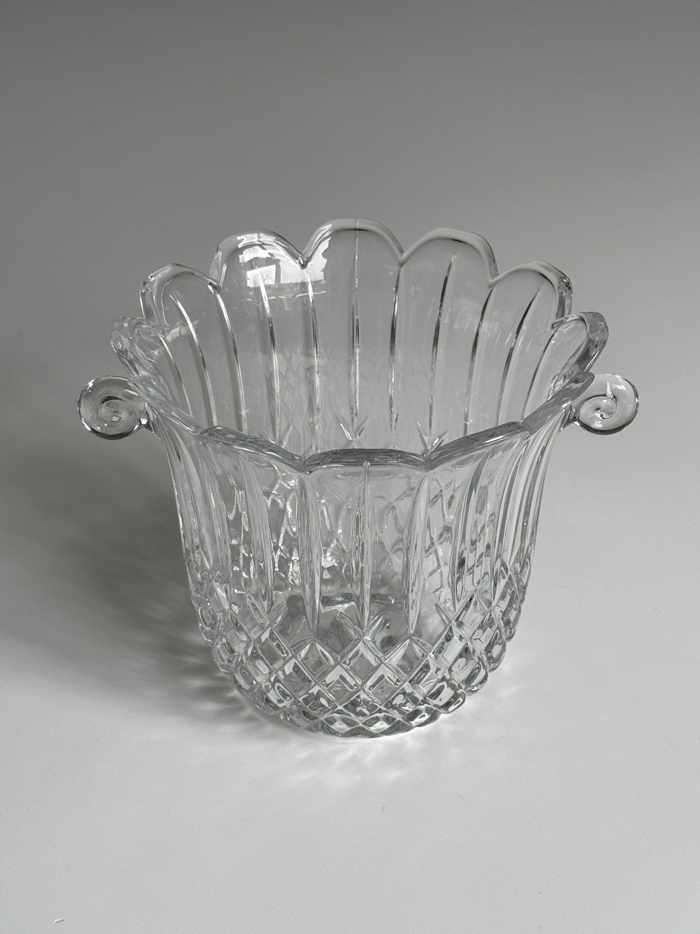 Diamond Cut Crystal Ice Bucket