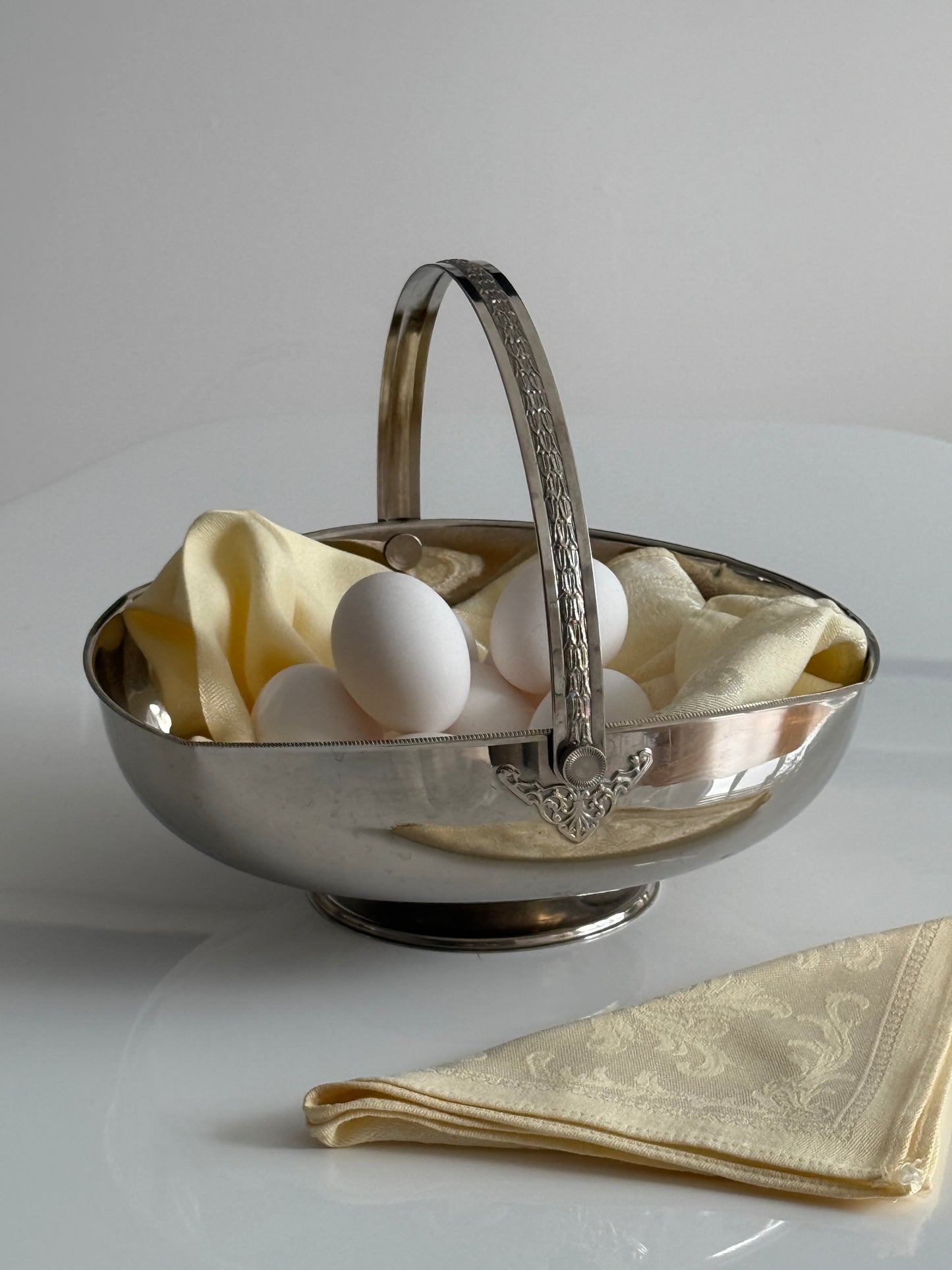 Italian Silver Plated Pedestal Basket