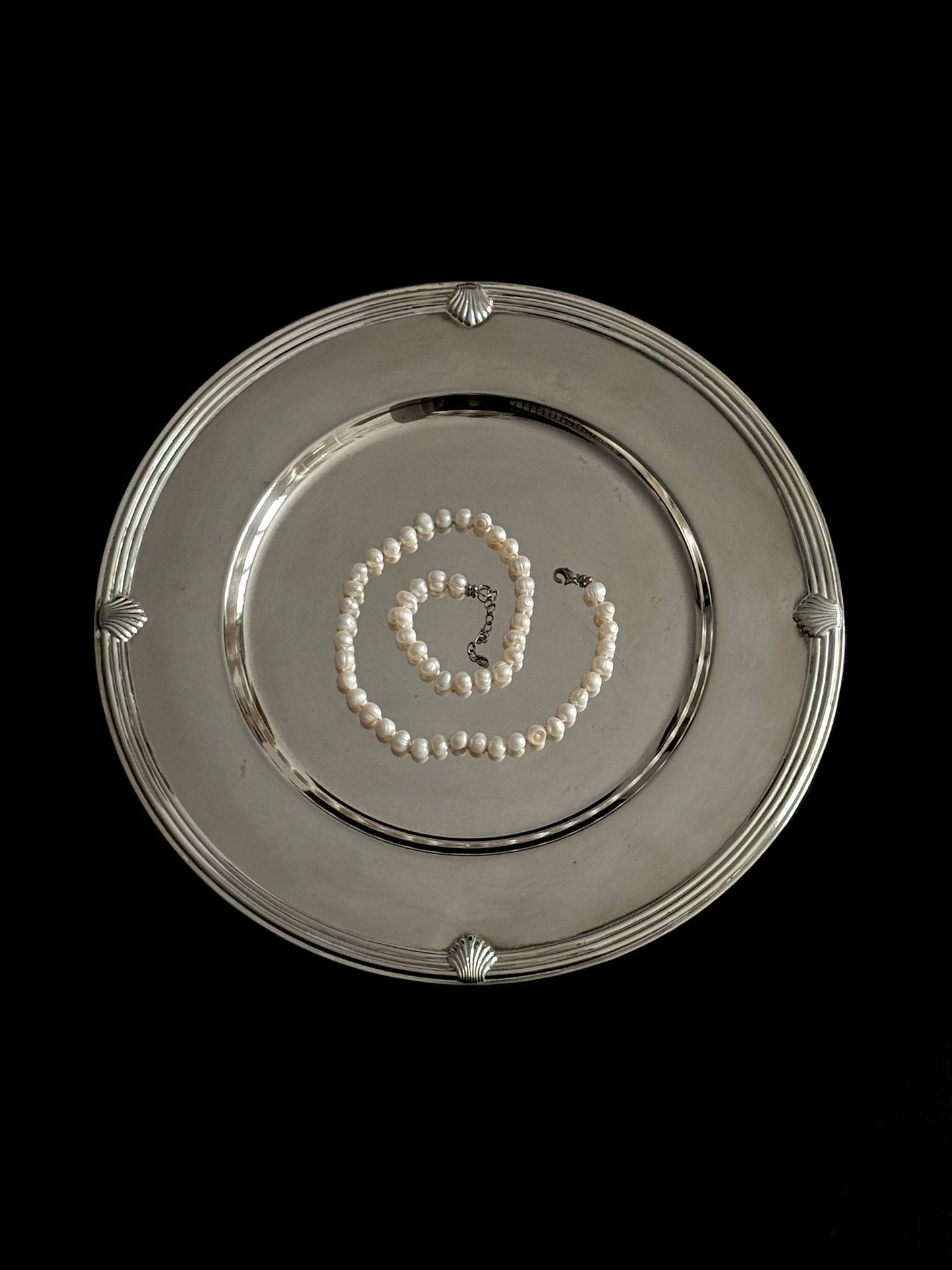 Shell Ornate Silver Plate Dish