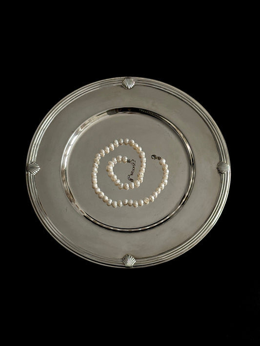 Shell Ornate Silver Plate Dish