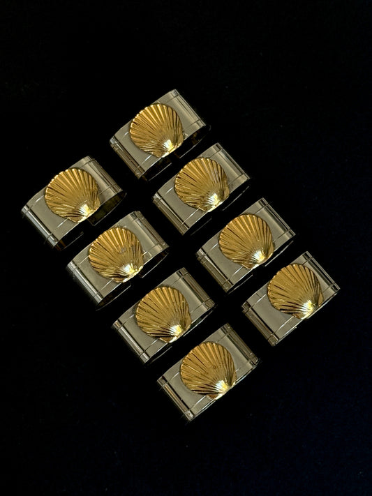 Silver Plate Shell Napkin Rings (set of 8)