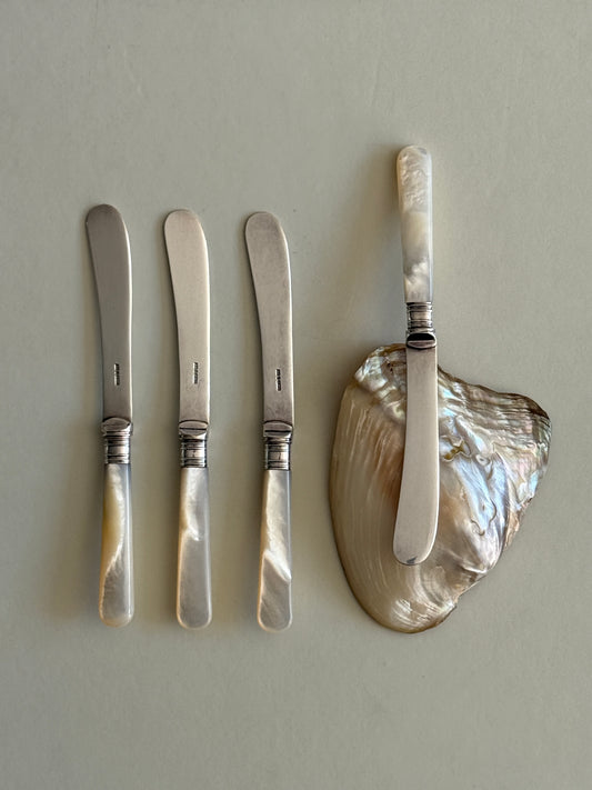 Antique Mother of Pearl Butter Knife Set