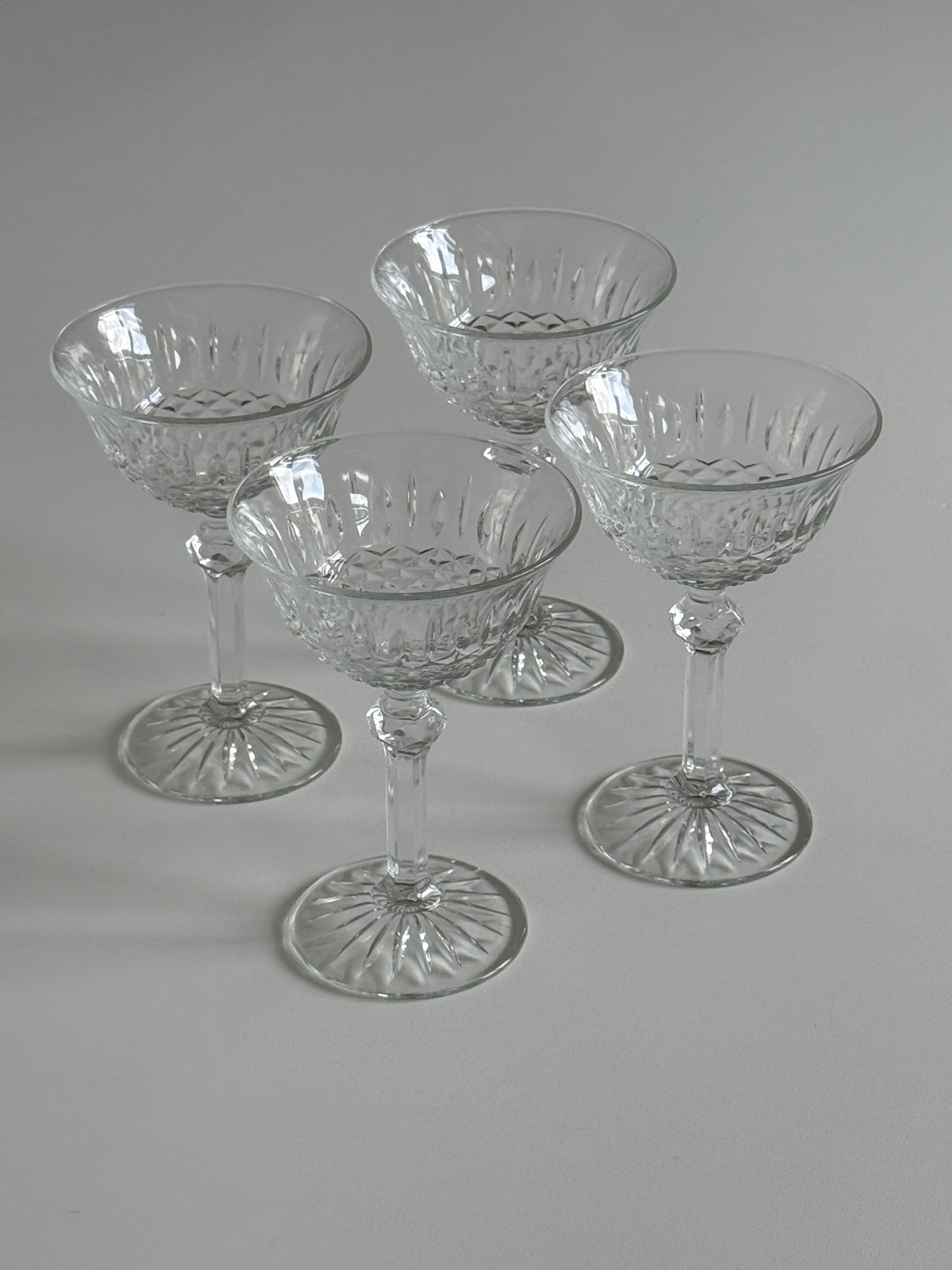 Crystal Cut Champagne Coupe (set of 4)