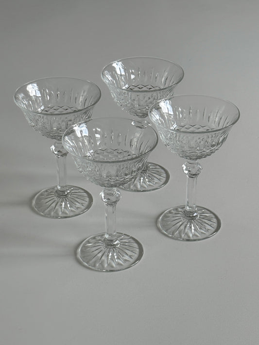 Crystal Cut Champagne Coupe (set of 4)