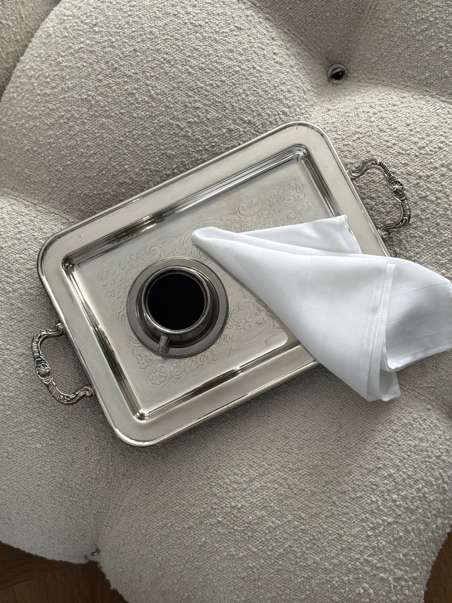 Ornate Footed Silver Plated Entertaining Tray