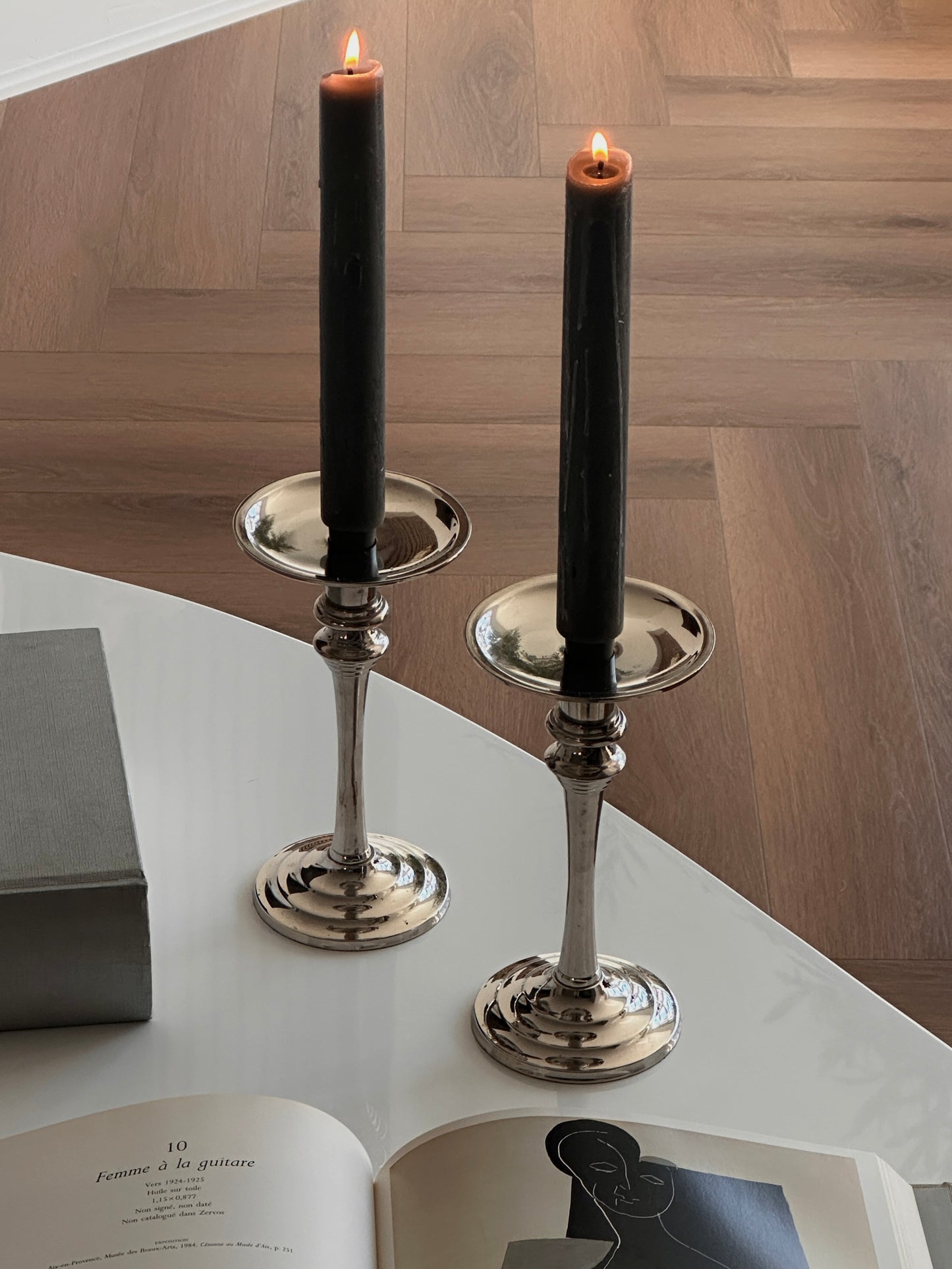 Chrome Candle Holder Set
