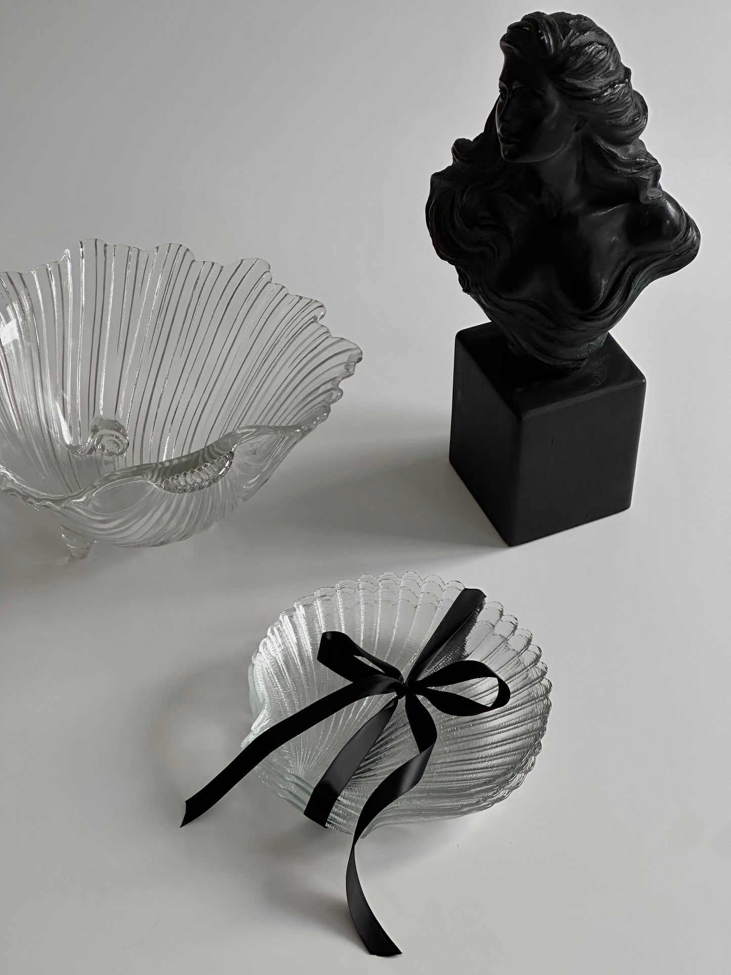 Shell Shaped Glass Bowl 1980s