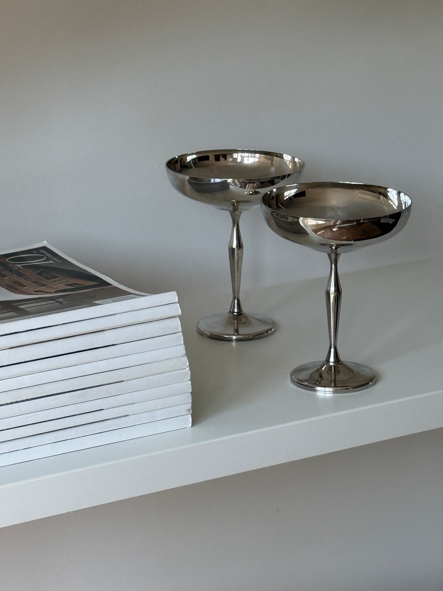 Pair of Silver Plated Coupes