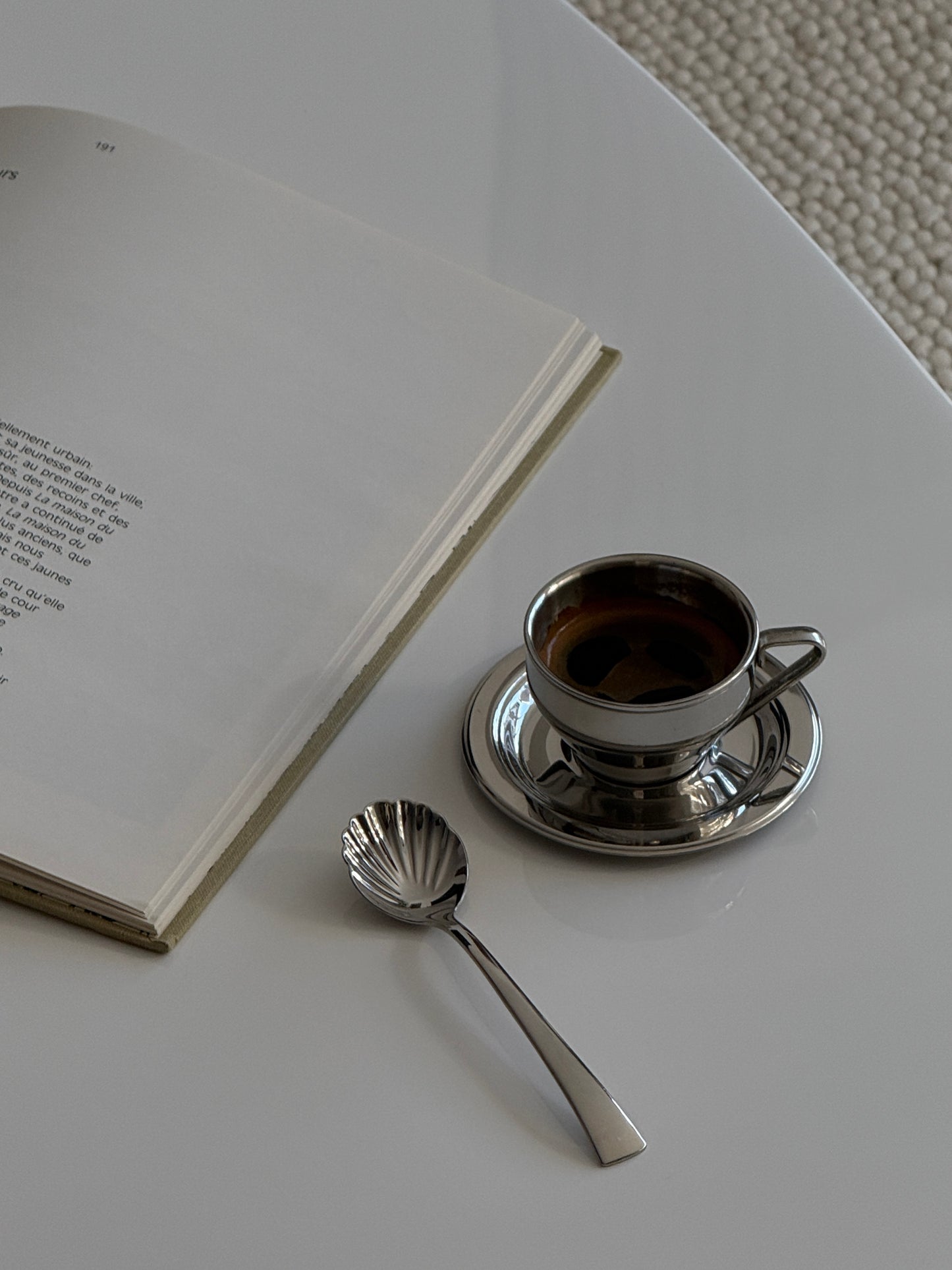 Stainless Steel Espresso cups & saucers (set of 2)