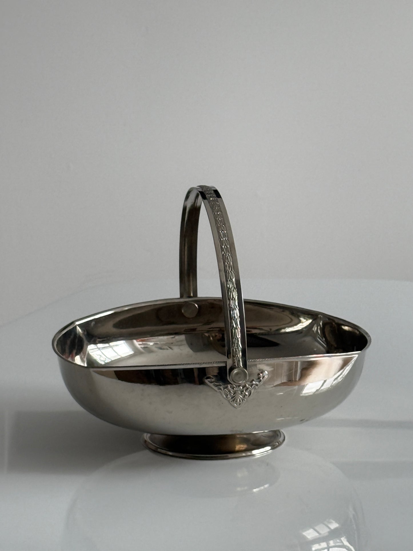 Italian Silver Plated Pedestal Basket