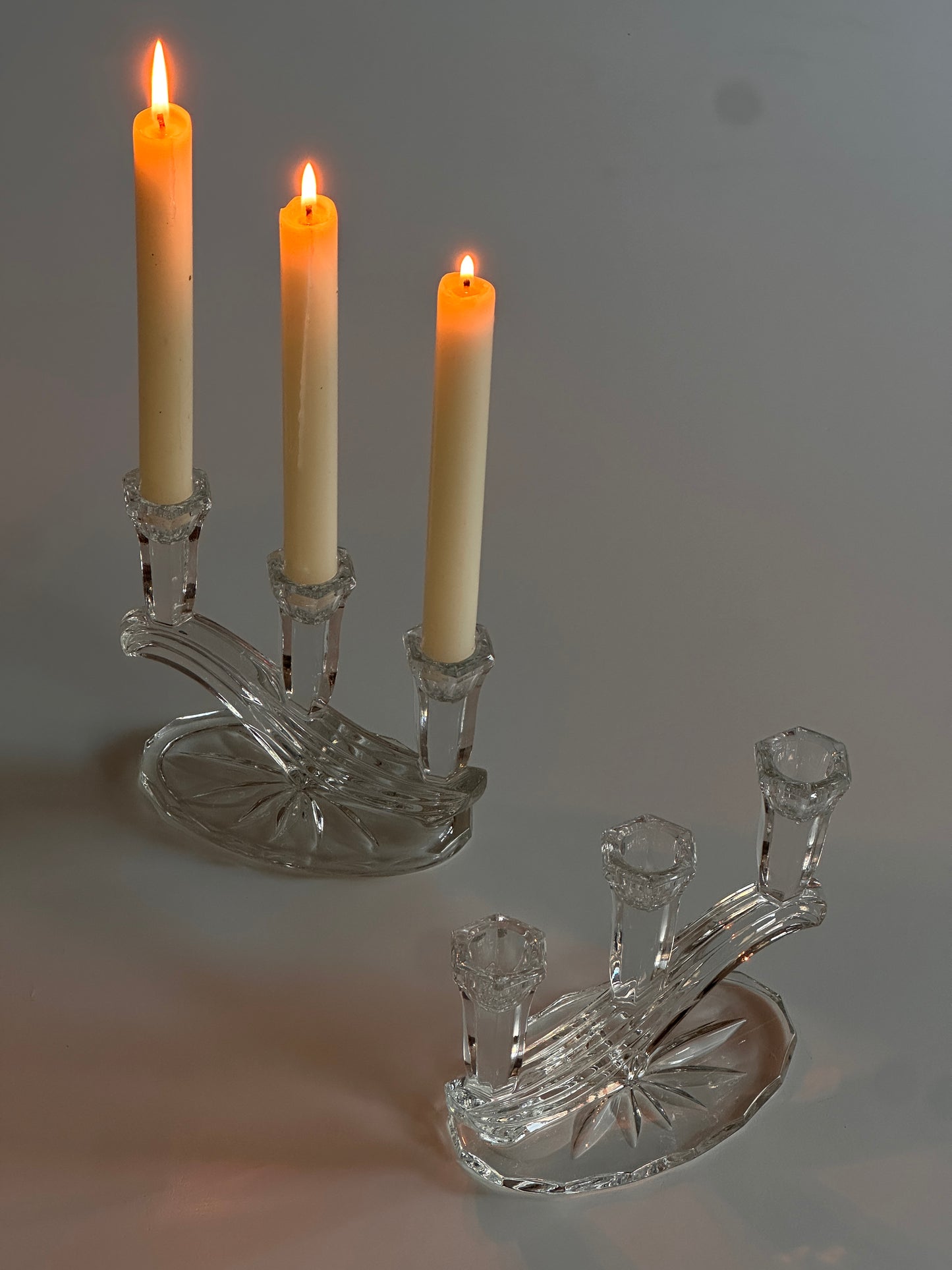 Art Deco Crystal Candle Holder (Set of 2)