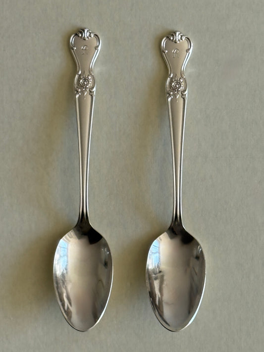 Monogram Silver Plated Serving Spoon Set