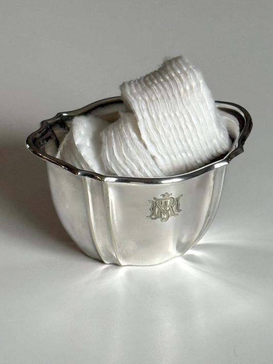 Monogram Silver Plate Sugar Bowl