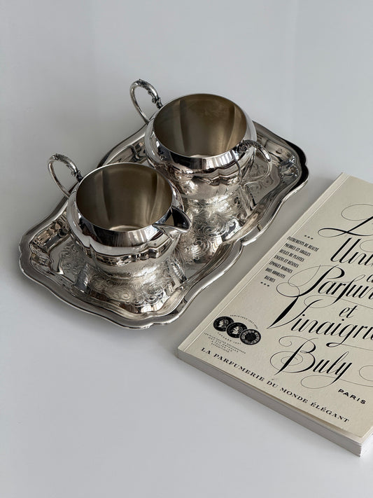 Elegant three-piece Creamer and Sugar Bowl Set