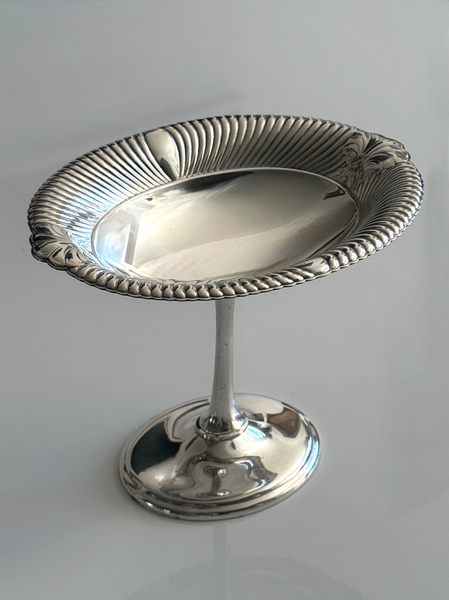 Ornate Silver Plated Pedestral Dish 1940s