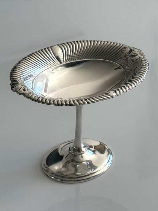 Ornate Silver Plated Pedestral Dish 1940s