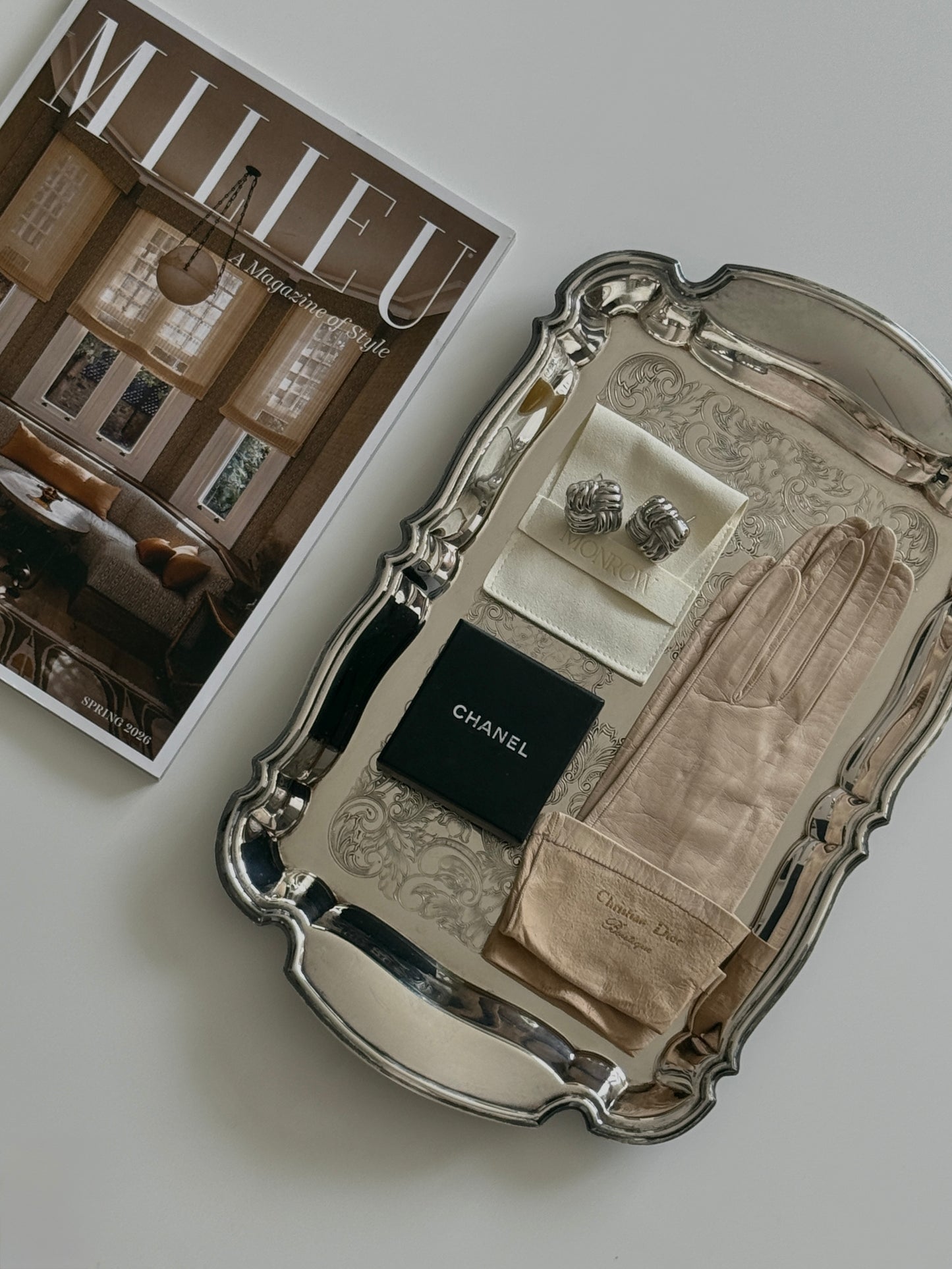 Ornate Silver Plate Serving Tray
