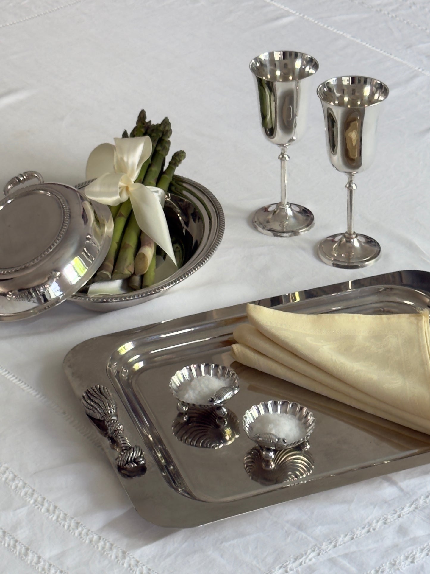 Set of 2 Silver Plated Flared Goblets