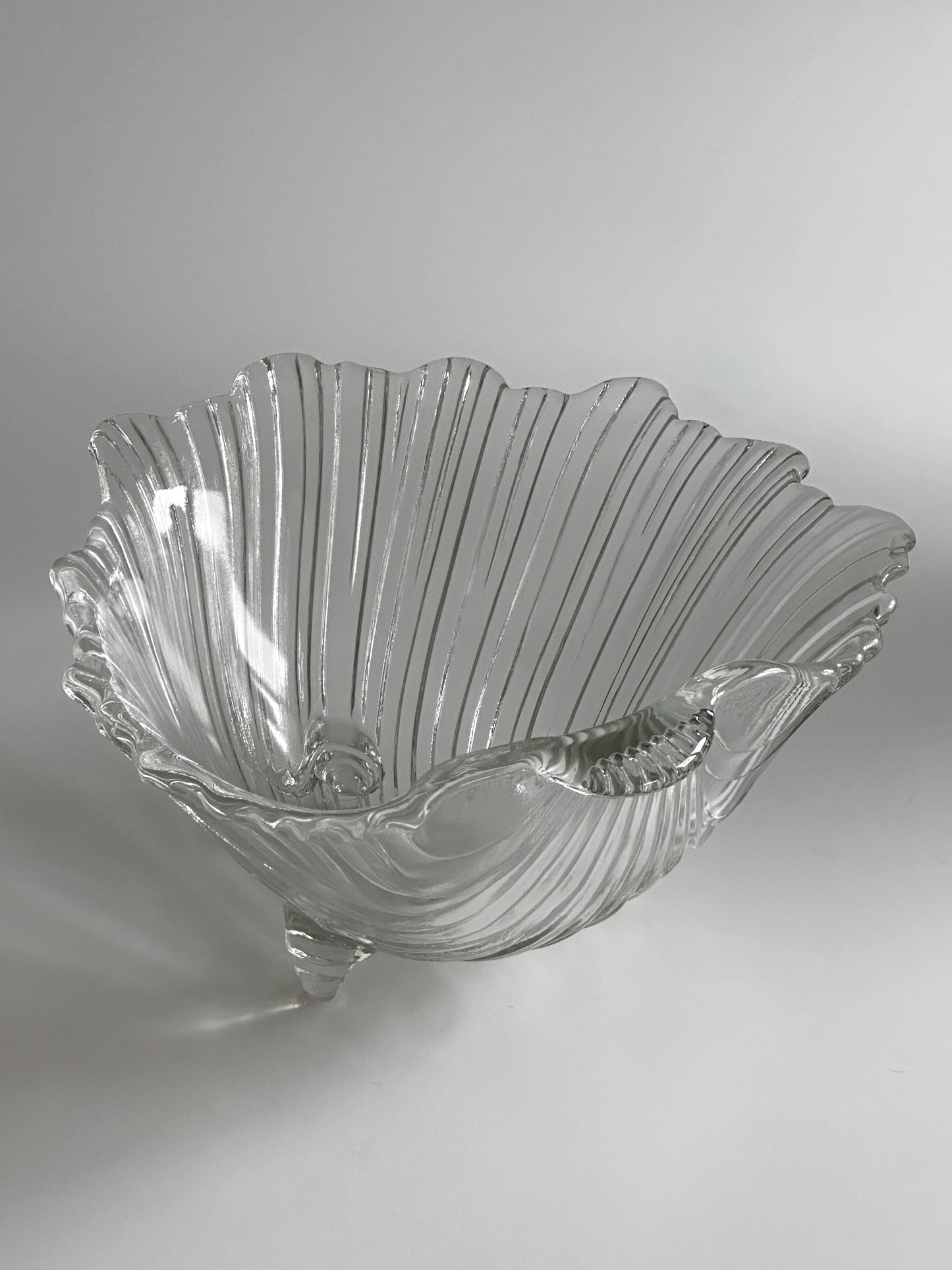 Shell Shaped Glass Bowl 1980s