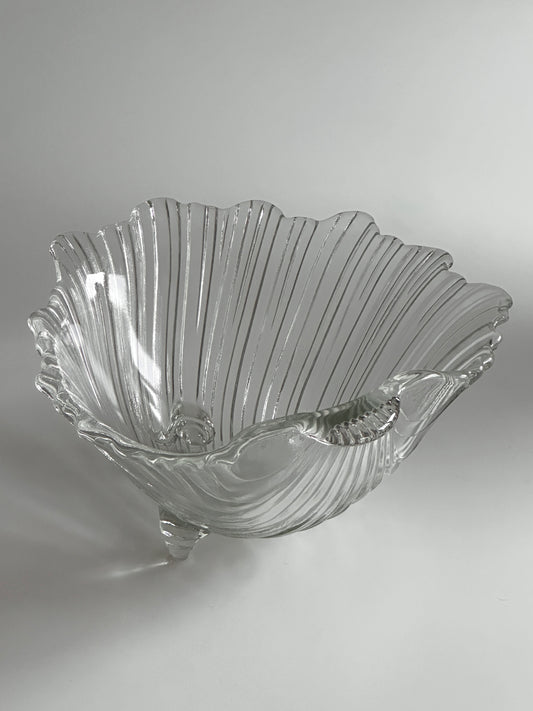 Shell Shaped Glass Bowl 1980s