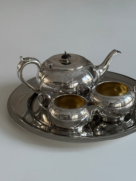 Elegant English Three-Piece Coffee/Tea Set