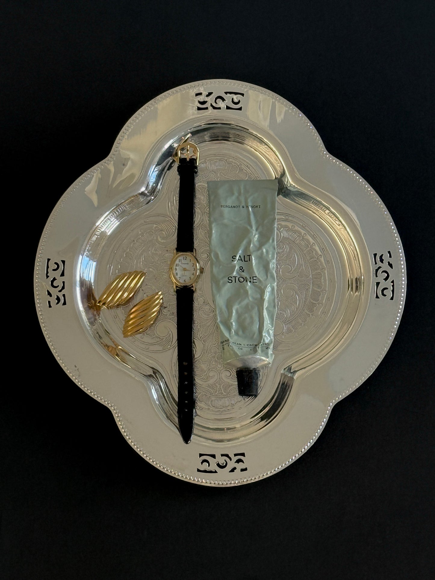 Adorned Silver Plated Tray